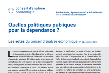 Oct 2016 – Policy brief of the CAE : What public policies for dependence ?