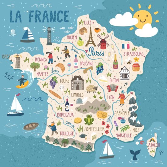 carte de la France et de la diversité de ses territoires